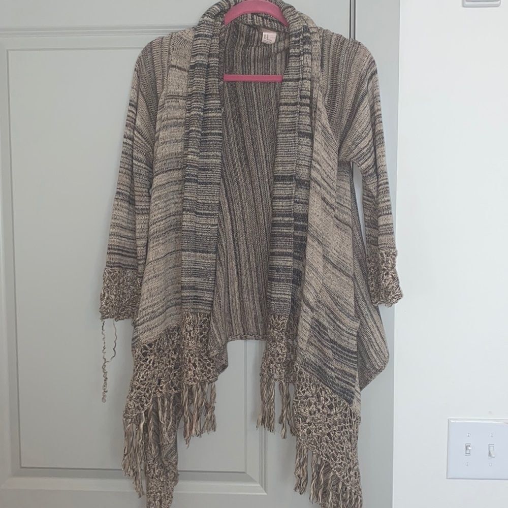 forever 21 knit fringe cardigan